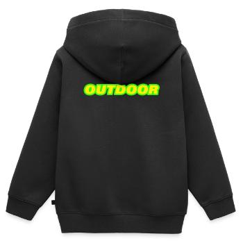 OUTDOOR - Kinder Premium Organic Zip Hoodie - Schwarz - Hinten - AI Model Kid Male (0cm)