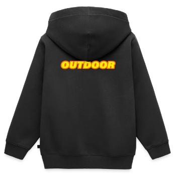 OUTDOOR - Kinder Premium Organic Zip Hoodie - Schwarz - Hinten - AI Model Kid Male (0cm)