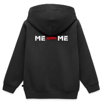 Me Me Roter Pinsel Geteiltes Porträt - Kinder Premium Organic Zip Hoodie - Schwarz - Hinten - AI Model Kid Male (0cm)