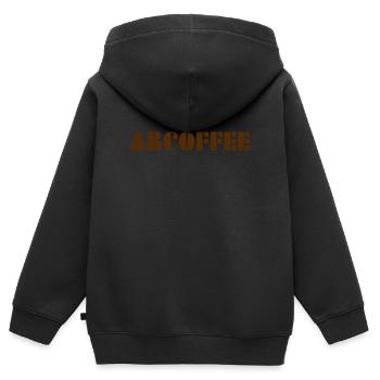 Coffee alphabet - Kinder Premium Organic Zip Hoodie - Schwarz - Hinten - AI Model Kid Male (0cm)