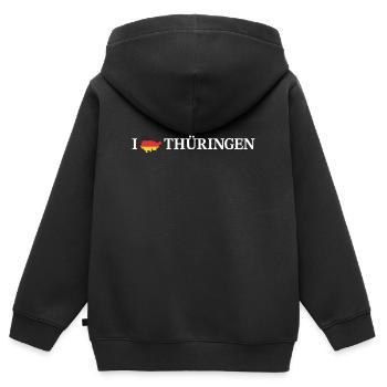 I love Thüringen Deutschland - Kinder Premium Organic Zip Hoodie - Schwarz - Hinten - AI Model Kid Male (0cm)