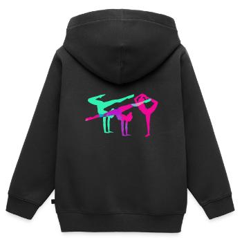 Gymnast, yoga, sports, exercises, dancing, gymnastics - Kids Premium Organic Zip-up Hoodie - black - Back - AI Model Kid Male (0cm)
