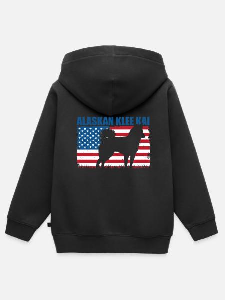 Alaskan Klee Kai - Kinder Premium Organic Zip Hoodie - Schwarz