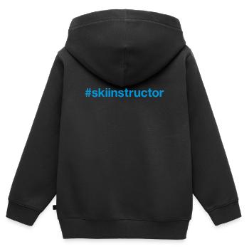 SKI INSTRUCTOR Skilehrer Hashtag - Kinder Premium Organic Zip Hoodie - Schwarz - Hinten - AI Model Kid Male (0cm)