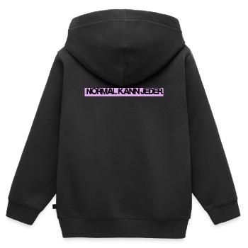 Normal kann jeder / Lustiges T-Shirt für jeden Tag - Kinder Premium Organic Zip Hoodie - Schwarz - Hinten - AI Model Kid Male (0cm)