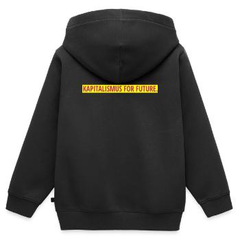 Kapitalismus for future. - Kinder Premium Organic Zip Hoodie - Schwarz - Hinten - AI Model Kid Male (0cm)