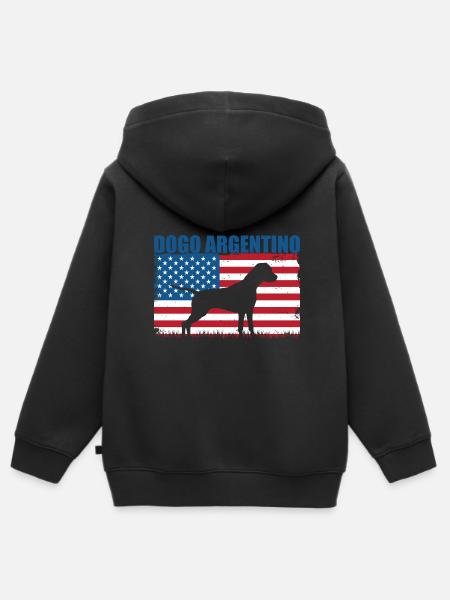 Dogo Argentino - Kinder Premium Organic Zip Hoodie - Schwarz