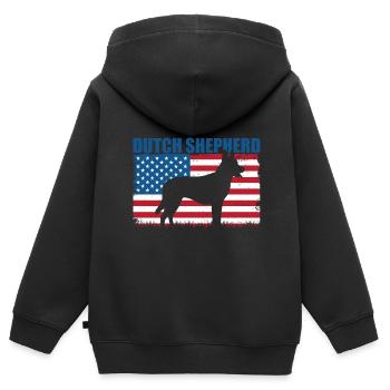 Holländischer Schäferhund Hollandse Herdershond - Kinder Premium Organic Zip Hoodie - Schwarz - Hinten - AI Model Kid Male (0cm)