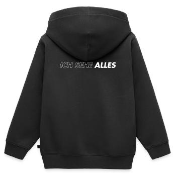 Ich sehe alles - Kinder Premium Organic Zip Hoodie - Schwarz - Hinten - AI Model Kid Male (0cm)