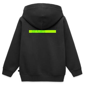 Sigle végétarien végan drôle de Eat Plants - Sweat Premium à capuche zippé enfant bio - noir - Dos - AI Model Kid Male (0cm)