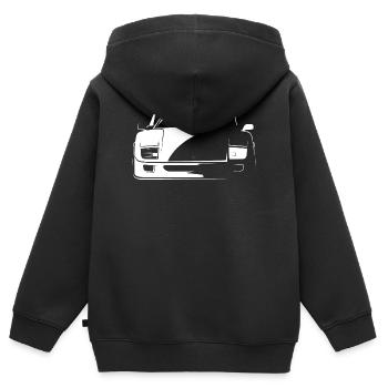 F40 classic car Symbol icon Logo Symbol Autos - Kinder Premium Organic Zip Hoodie - Schwarz - Hinten - AI Model Kid Male (0cm)