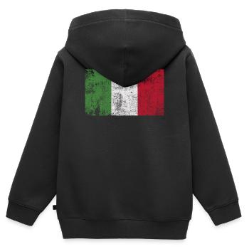 Flagge Italien Fahne Grunge Retro Vintage - Kinder Premium Organic Zip Hoodie - Schwarz - Hinten - AI Model Kid Male (0cm)