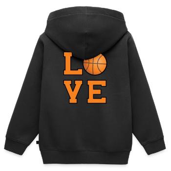Love Basketball - Basketballspieler geschenk - Kinder Premium Organic Zip Hoodie - Schwarz - Hinten - AI Model Kid Male (0cm)