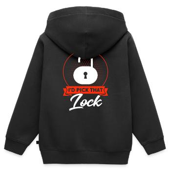 Ich würde dieses Schloss knacken Geschenk - Kinder Premium Organic Zip Hoodie - Schwarz - Hinten - AI Model Kid Male (0cm)
