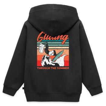 Kiteboarder Kitesurfer Kiten Kiteboard Cadeau - Sweat Premium à capuche zippé enfant bio - noir - Dos - AI Model Kid Male (0cm)