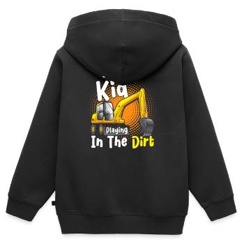 Schweres Gerät Bediener Bauarbeiter Geschenk - Kinder Premium Organic Zip Hoodie - Schwarz - Hinten - AI Model Kid Male (0cm)