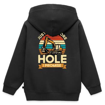 Bediener Bagger Schweres Gerät Geschenk - Kinder Premium Organic Zip Hoodie - Schwarz - Hinten - AI Model Kid Male (0cm)