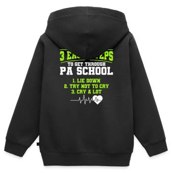 Cadeau d’étudiant en médecine adjoint d’étude - Sweat Premium à capuche zippé enfant bio - noir - Dos - AI Model Kid Male (0cm)