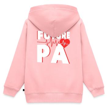 Études en éducation médicale Étudiant en médecine - Sweat Premium à capuche zippé enfant bio - rose - Dos - AI Model Kid Female (0cm)