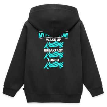 Knitting Fabric Knitting Knitting Gift - Kids Premium Organic Zip-up Hoodie - black - Back - AI Model Kid Male (0cm)