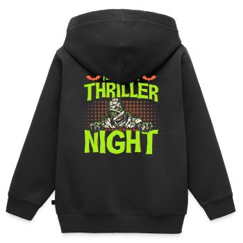 Horreur Halloween Thriller Nuit Maman Creepy - Sweat Premium à capuche zippé enfant bio - noir - Dos - AI Model Kid Male (0cm)