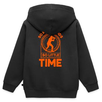 Baseball Karte Sammler Geschenk - Kinder Premium Organic Zip Hoodie - Schwarz - Hinten - AI Model Kid Male (0cm)