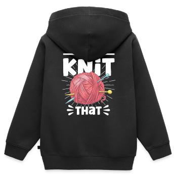 Stricken Stoff Stricken Stricken Geschenk - Kinder Premium Organic Zip Hoodie - Schwarz - Hinten - AI Model Kid Male (0cm)
