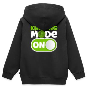 Yarn Knitting Knitting Knitting Lovers Gift - Kids Premium Organic Zip-up Hoodie - black - Back - AI Model Kid Male (0cm)