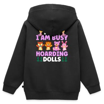 Sammeln Lustig Sammlung Geschenk - Kinder Premium Organic Zip Hoodie - Schwarz - Hinten - AI Model Kid Male (0cm)