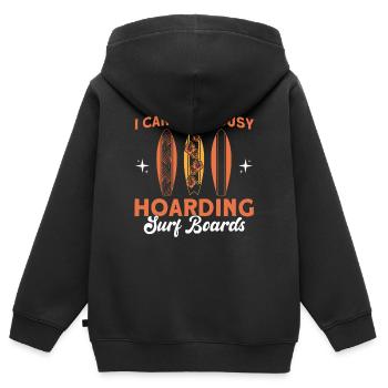 Sammeln Surfen Sammlung Geschenk - Kinder Premium Organic Zip Hoodie - Schwarz - Hinten - AI Model Kid Male (0cm)