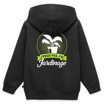 Hobbygärtner Schrebergarten Gärtner Geschenk - Kinder Premium Organic Zip Hoodie - Schwarz - Hinten - AI Model Kid Male (0cm)