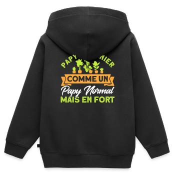 Schrebergarten Garten Hobbygärtner Geschenk - Kinder Premium Organic Zip Hoodie - Schwarz - Hinten - AI Model Kid Male (0cm)