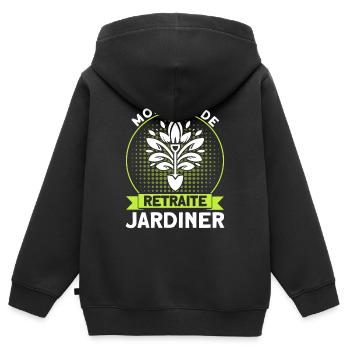 Gartenarbeit Gärtner Schrebergarten Geschenk - Kinder Premium Organic Zip Hoodie - Schwarz - Hinten - AI Model Kid Male (0cm)