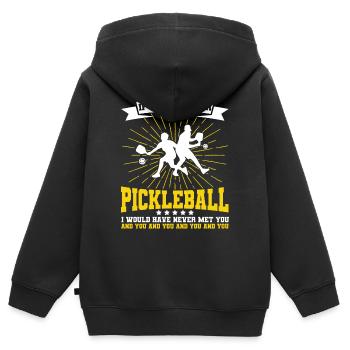Pickleball spielen Pickleball-Spieler Pickleball-L - Kinder Premium Organic Zip Hoodie - Schwarz - Hinten - AI Model Kid Male (0cm)