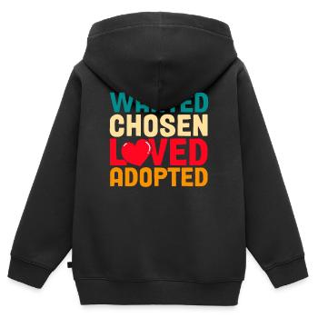 Adoption von Kindern Adoption Pflegeeltern - Kinder Premium Organic Zip Hoodie - Schwarz - Hinten - AI Model Kid Male (0cm)