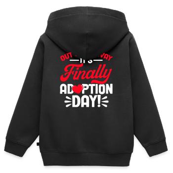 Adoption Adoption von Kindern Pflegeeltern - Kinder Premium Organic Zip Hoodie - Schwarz - Hinten - AI Model Kid Male (0cm)