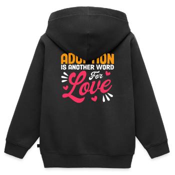 Adoptive parents Adoption of children Foster parents - Kids Premium Organic Zip-up Hoodie - black - Back - AI Model Kid Male (0cm)