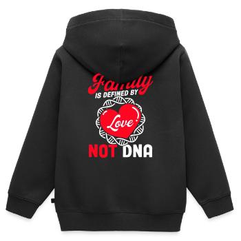 Adoption Pflegeeltern Adoptiveltern Geschenk - Kinder Premium Organic Zip Hoodie - Schwarz - Hinten - AI Model Kid Male (0cm)