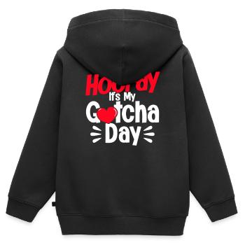 Foster parents Adoptive parents Adoption of children - Kids Premium Organic Zip-up Hoodie - black - Back - AI Model Kid Male (0cm)