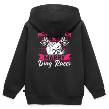 Racing Car Drag Racing Car Racing Gift - Kids Premium Organic Zip-up Hoodie - black - Back - AI Model Kid Male (0cm)