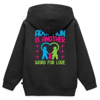 Adoptive parents Adoption of children Foster parents - Kids Premium Organic Zip-up Hoodie - black - Back - AI Model Kid Male (0cm)