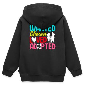 Adoption von Kindern Adoption Pflegeeltern - Kinder Premium Organic Zip Hoodie - Schwarz - Hinten - AI Model Kid Male (0cm)