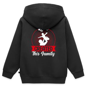 Adoption von Kindern Pflegeeltern Adoption - Kinder Premium Organic Zip Hoodie - Schwarz - Hinten - AI Model Kid Male (0cm)