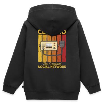 Morse code transmits amateur radio - Kids Premium Organic Zip-up Hoodie - black - Back - AI Model Kid Male (0cm)