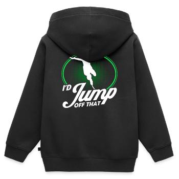 Extremsport Bungee Springen Bungee Springer - Kinder Premium Organic Zip Hoodie - Schwarz - Hinten - AI Model Kid Male (0cm)