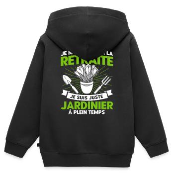 Garten Schrebergarten Gartenarbeit Geschenk - Kinder Premium Organic Zip Hoodie - Schwarz - Hinten - AI Model Kid Male (0cm)