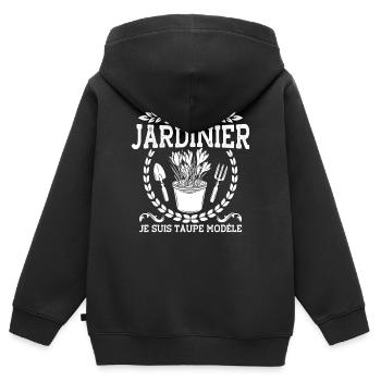 Schrebergarten Gartenarbeit Garten Geschenk - Kinder Premium Organic Zip Hoodie - Schwarz - Hinten - AI Model Kid Male (0cm)