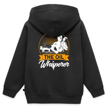 Arbeiten im Fracking Gas Arbeiter Ölfeld Arbeiter - Kinder Premium Organic Zip Hoodie - Schwarz - Hinten - AI Model Kid Male (0cm)