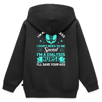 Krankenpflege Dialyse Behandlung Dialyse Geschenk - Kinder Premium Organic Zip Hoodie - Schwarz - Hinten - AI Model Kid Male (0cm)