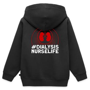 Dialyse Behandlung Dialyse Schwester Krankenschwes - Kinder Premium Organic Zip Hoodie - Schwarz - Hinten - AI Model Kid Male (0cm)